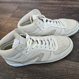 rag & bone Leather High-Top Sneakers | Off-White + Beige Suede | EU 39.5 (US 9)